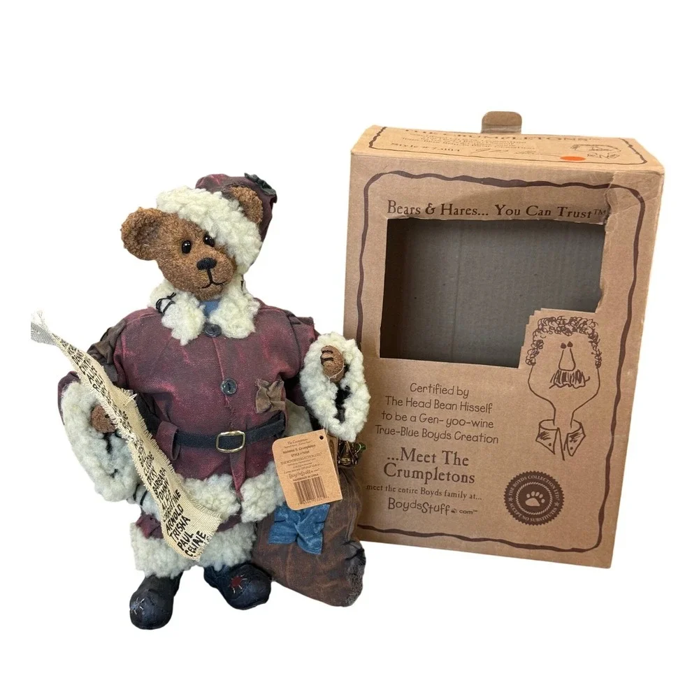 Vintage Boyds Bears Nicholai S Crumpleton Santa Claus Christmas Folk Art Figure